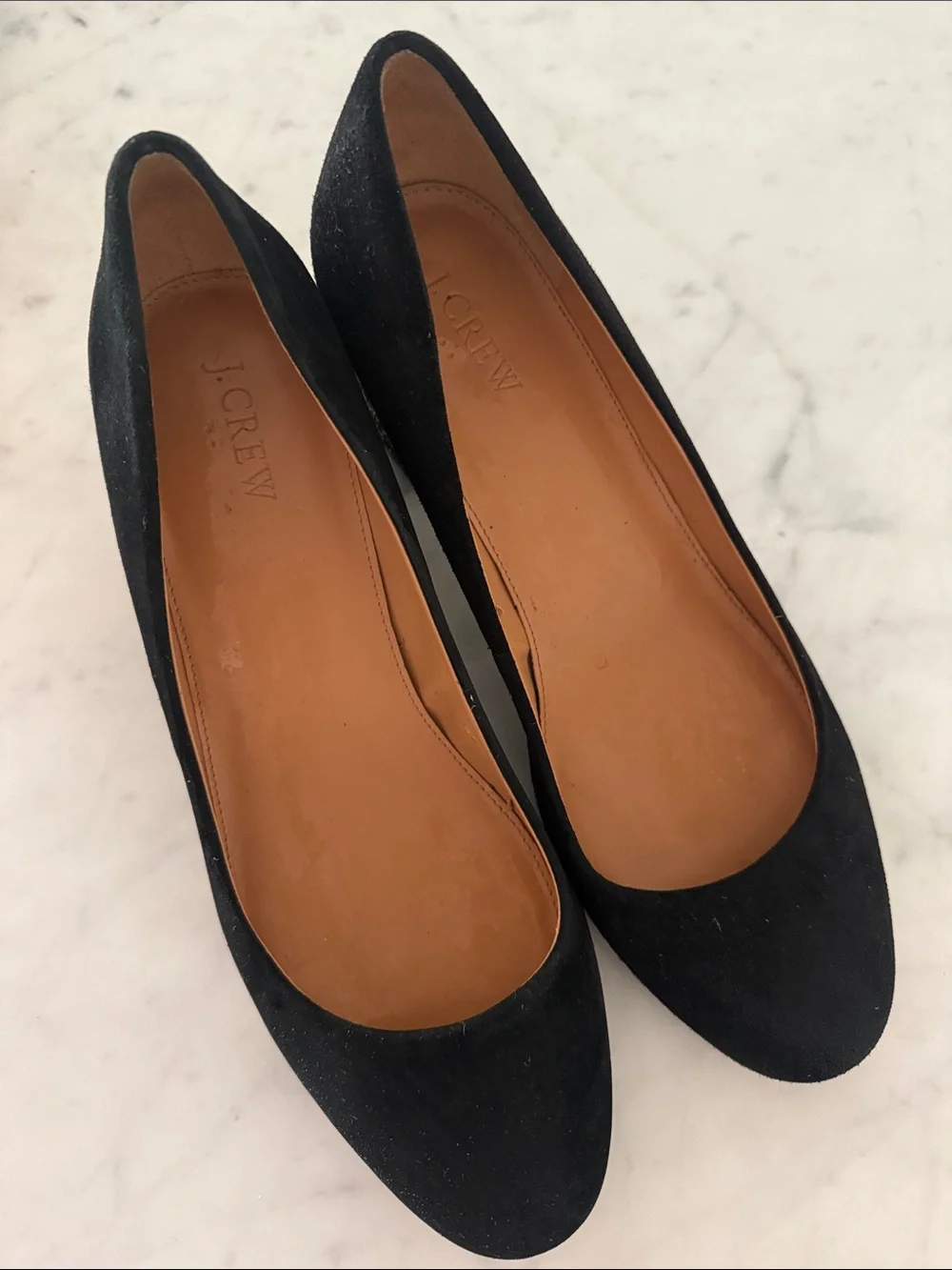 J.Crew Bryn Black Suede Glitter Block Heel Pumps | Size 10